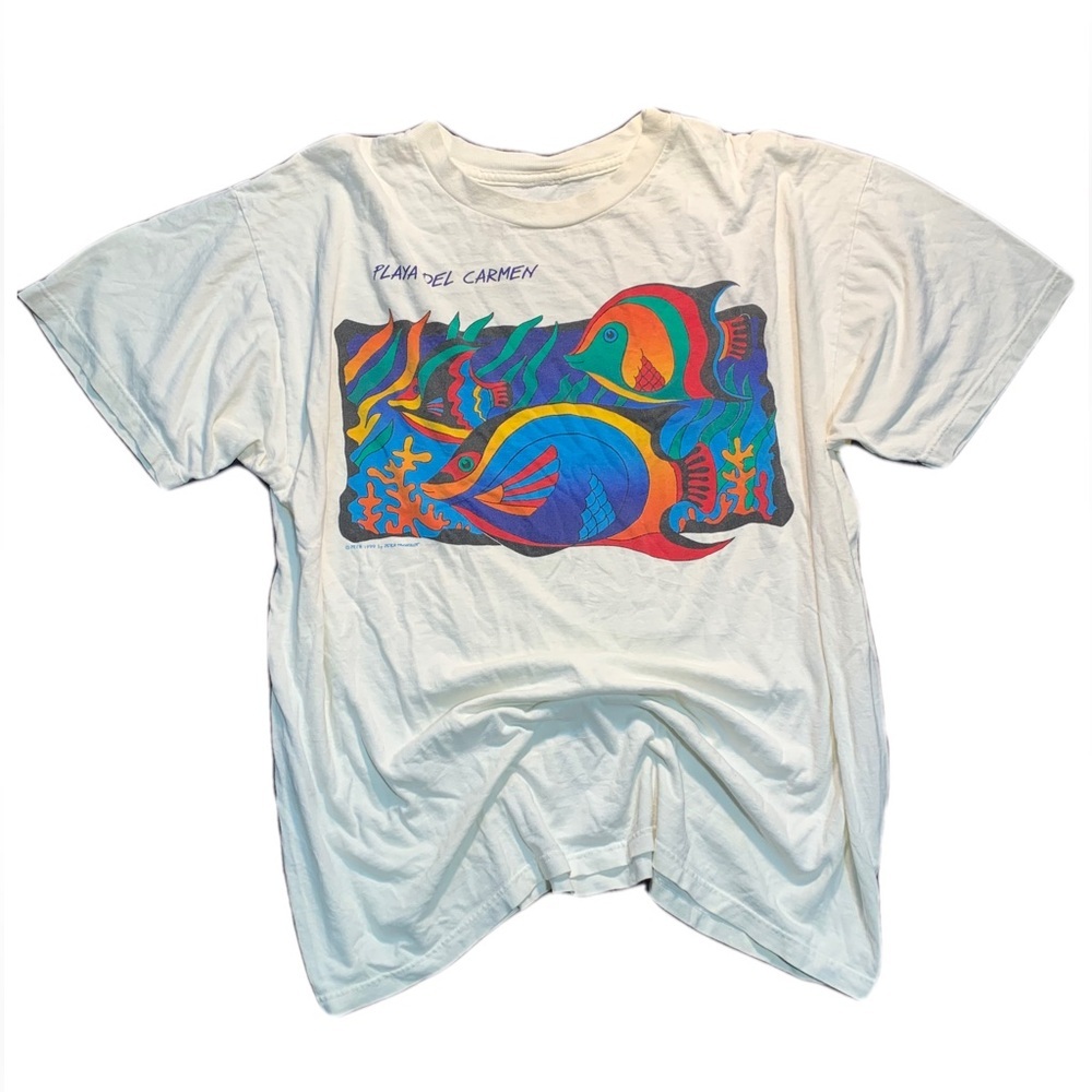 White Playa Del Carmen Graphic Short Sleeve Tee